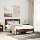 sengeramme 120x200 cm uden madras metal brun egetræsfarve