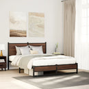 sengeramme uden madras 137x190 cm brun egetræ