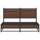 sengeramme 140x190 cm uden madras metal brun egetræsfarve