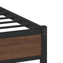 sengeramme 140x190 cm uden madras metal brun egetræsfarve