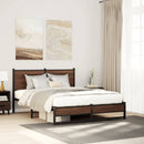 sengeramme 140x190 cm uden madras metal brun egetræsfarve