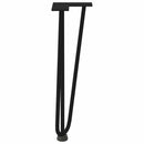 hårnåleben til sofabord 4 stk. sort 42 cm massivt stål