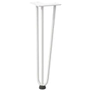 hårnåleben til sofabord 4 stk. hvid 42 cm massivt stål