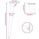 sofabordben konisk form 4 stk. sort 30-31 cm stål