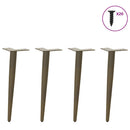 sofabordben konisk form 4 stk. naturstål 30-31 cm stål