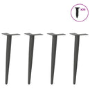 sofabordben konisk form 4 stk. antracit 42-43 cm stål