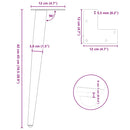 sofabordben konisk form 4 stk. antracit 42-43 cm stål