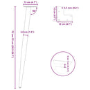 konsolbordben konisk form 4 stk. sort 72-73 cm stål