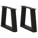 sofabordsben V-formet 2 stk. sort 30x(30-31,3) cm stål