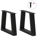 sofabordsben V-formet 2 stk. sort 30x(30-31,3) cm stål