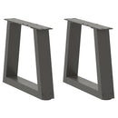 sofabordben V-formet 2 stk. antracit 30x(30-31,3) cm stål