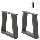 sofabordben V-formet 2 stk. antracit 30x(30-31,3) cm stål