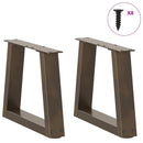 sofabordsben V-formet 2 stk. naturstål 30x(30-31,3) cm stål