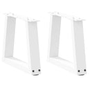 sofabordsben V-formet 2 stk. hvid 40x(30-31,3) cm stål