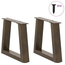 sofabordsben V-formet 2 stk. naturstål 40x(30-31,3) cm stål