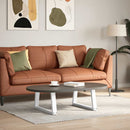 sofabordsben V-formet 2 stk. hvid 50x(30-31,3) cm stål