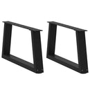 sofabordben V-formet 2 stk. sort 60 x (30-31,3) cm stål
