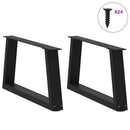 sofabordben V-formet 2 stk. sort 60 x (30-31,3) cm stål