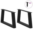 sofabordben V-formet 2 stk. sort 60 x (30-31,3) cm stål