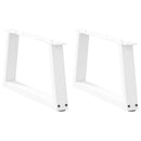 sofabordsben V-formet 2 stk. hvid 60 x (30-31,3) cm stål