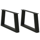 sofabordsben V-formet 2 stk. sort 70 x (30-31,3) cm stål