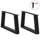 sofabordsben V-formet 2 stk. sort 70 x (30-31,3) cm stål