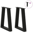 sofabordsben V-formet 2 stk. sort 28 x (42-43,3) cm stål