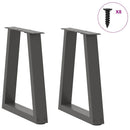 sofabordsben V-formet 2 stk. antracit 28 x (42-43,3) cm stål