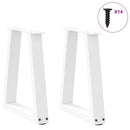 sofabordsben V-formet 2 stk. hvid 38 x (42-43,3) cm stål