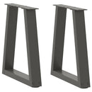 sofabordsben V-formet 2 stk. antracit 38 x (42-43,3) cm stål