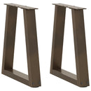 sofabordsben V-formet 2 stk. naturstål 38 x (42-43,3) cm stål