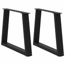 sofabordben V-formet 2 stk. sort 50x(42-43,3) cm stål