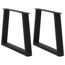 sofabordsben V-formet 2 stk. sort 60 x (42-43,3) cm stål