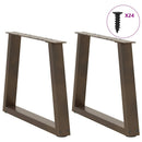 sofabordsben V-formet 2 stk. naturstål 60x(42-43,3) cm stål