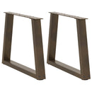 sofabordsben V-formet 2 stk. naturstål 70 x (42-43,3) cm stål