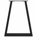 spisebordsben V-formet 2 stk. sort 50x(72-73,3) cm stål