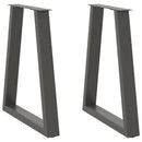 spisebordsben V-formet 2 stk. antracit 50x(72-73,3) cm stål