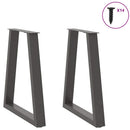 spisebordsben V-formet 2 stk. antracit 50x(72-73,3) cm stål