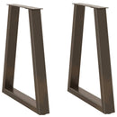 spisebordsben V-formet 2 stk. naturstål 50x(72-73,3) cm stål
