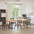 spisebordsben V-formet 2 stk. naturstål 50x(72-73,3) cm stål