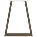 spisebordsben V-formet 2 stk. naturstål 50x(72-73,3) cm stål