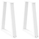 spisebordsben V-formet 2 stk. hvid 60 x (72-73,3) cm stål
