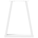 spisebordsben V-formet 2 stk. hvid 60 x (72-73,3) cm stål