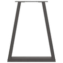 spisebordsben V-formet 2 stk. antracit 60x(72-73,3) cm stål