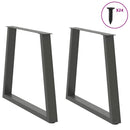 spisebordsben V-formet 2 stk. antracit 70 x (72-73,3) cm stål