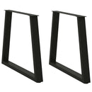 spisebordsben V-formet 2 stk. sort 80 x (72-73,3) cm stål