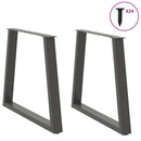 spisebordsben V-formet 2 stk. antracit 80x(72-73,3) cm stål
