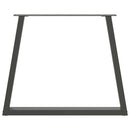spisebordsben V-formet 2 stk. antracit 80x(72-73,3) cm stål