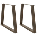 spisebordsben V-formet 2 stk. naturstål 80x(72-73,3) cm stål