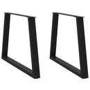 spisebordsben V-formet 2 stk. sort 90 x (72-73,3) cm stål